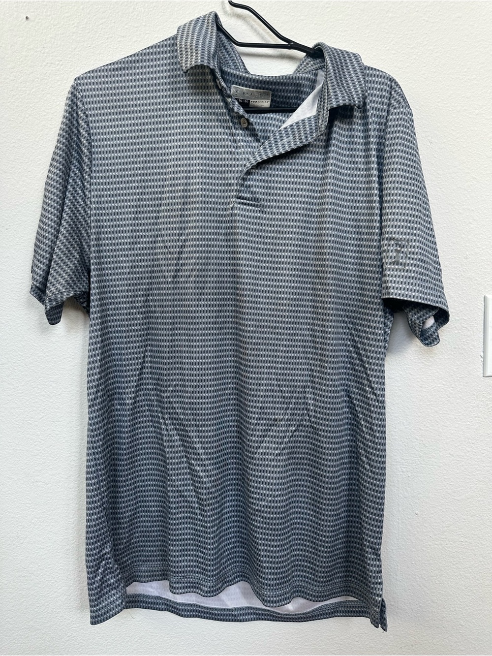 PGA Tour Men's Grey Patterned Polo